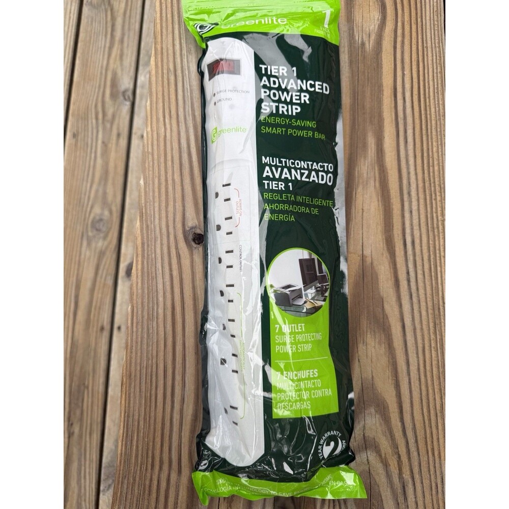 Greenlite Tier 1 Advanced Current Sensing 7 Outlet Power Strip Ideal For PC & TV